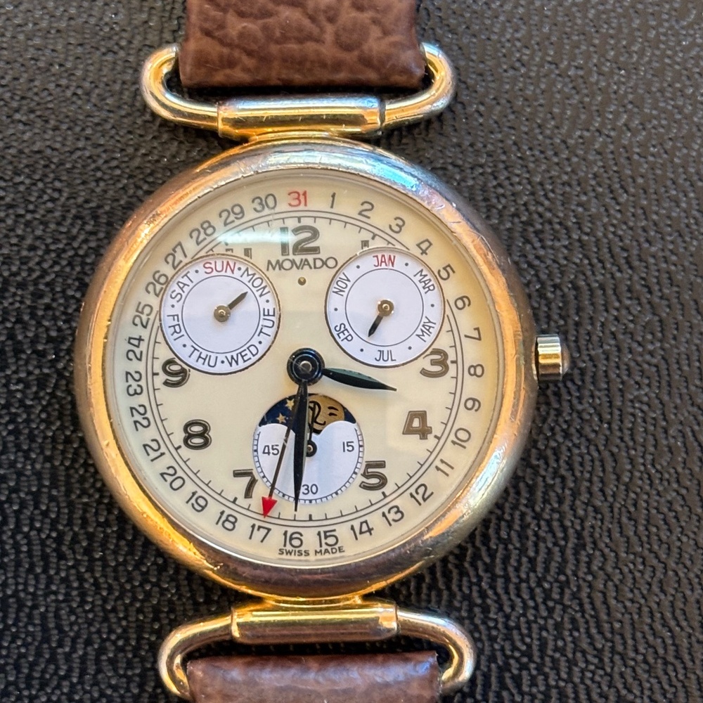 Movado moon phase women’s watch, 1980’s vintage,